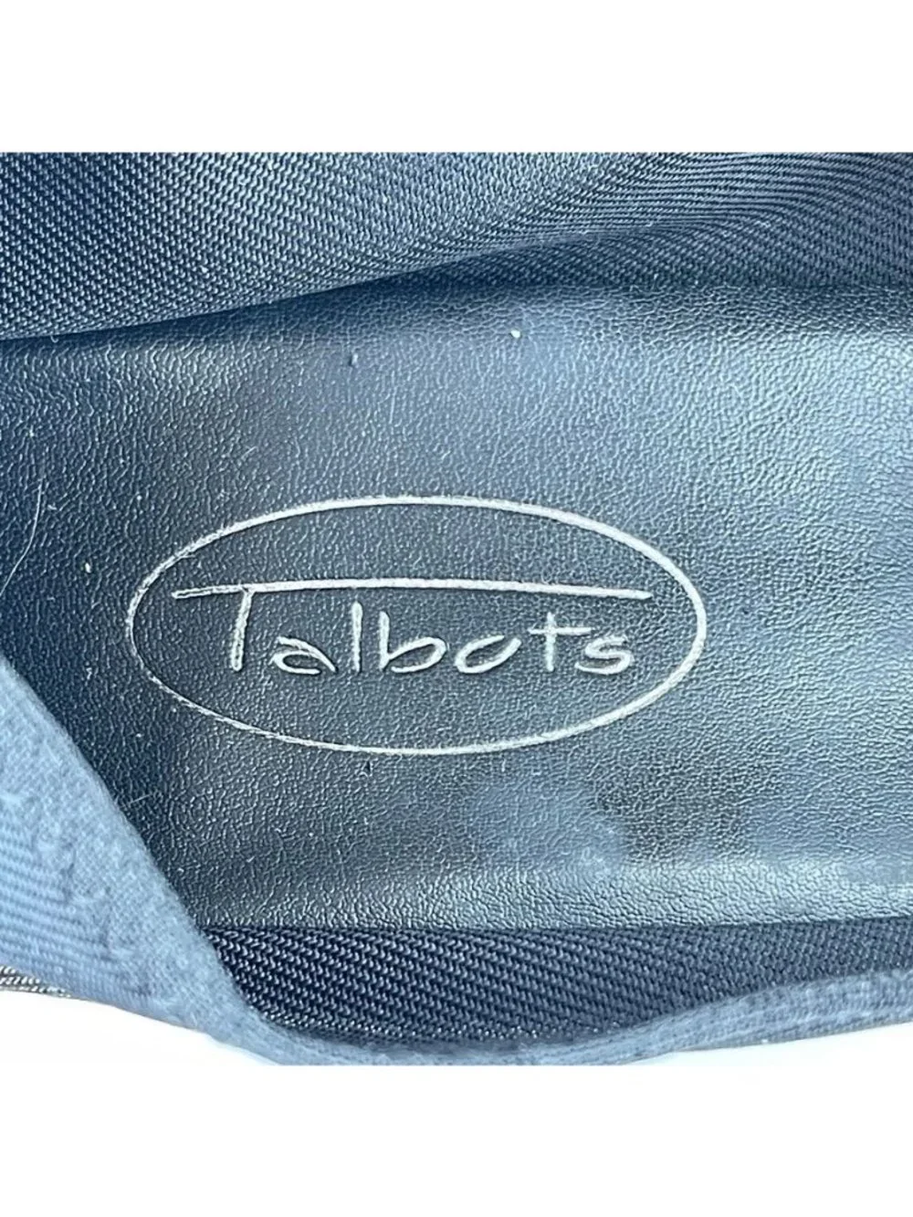 TALBOTS Shoes Women's Size US 8AA Black Leather Trim Fabric Loafer